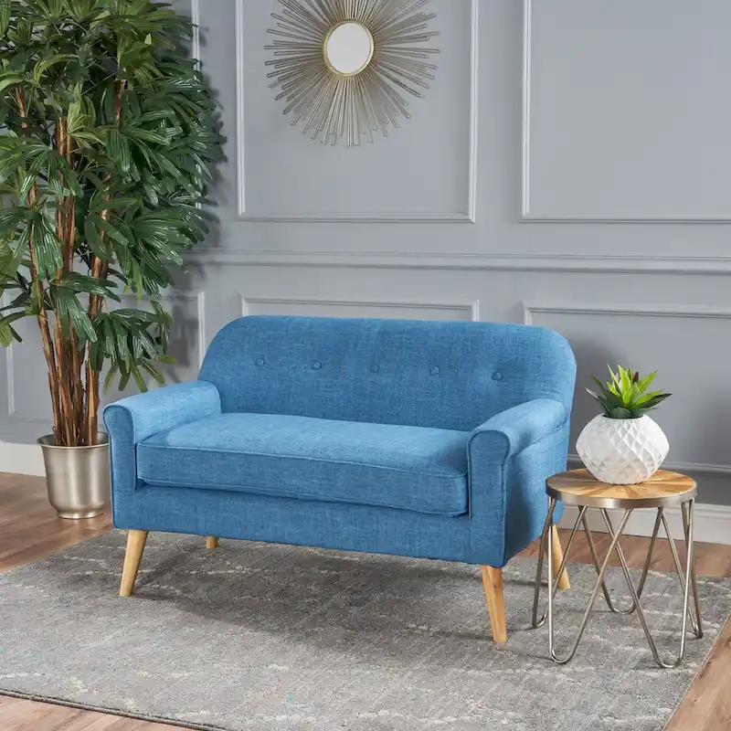 Mariah Mid-Century Fabric Loveseat