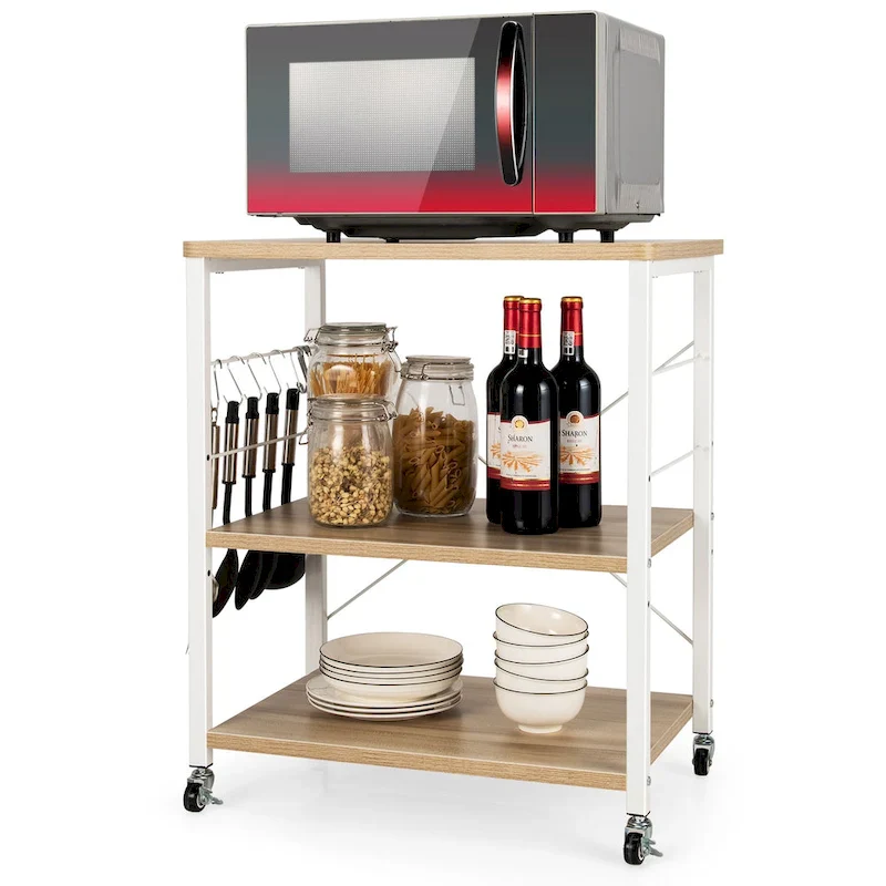 Three-Tier kitchen Baking Rack and Microwave Storage Cart