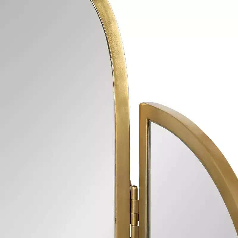 28"x28" Amoli Tripod Arch Mirror Gold - Kate & Laurel All Things Decor: Modern Style, Wall Mounted, No Assembly Required
