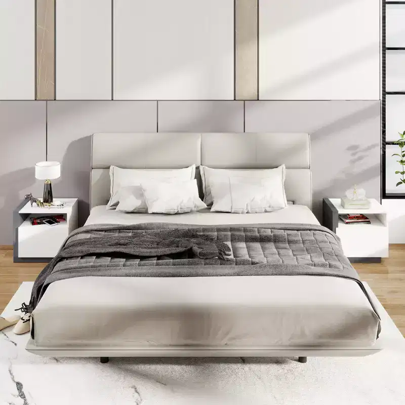 Costway Nightstands Set of 2 Modern Minimalist Bed Side Table w/ Open Compartment