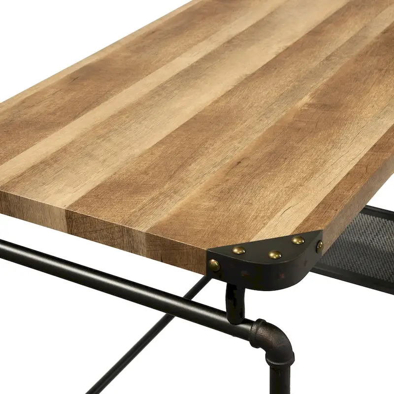 Wini Industrial Black 47-inch Metal Computer Desk by Furniture of America