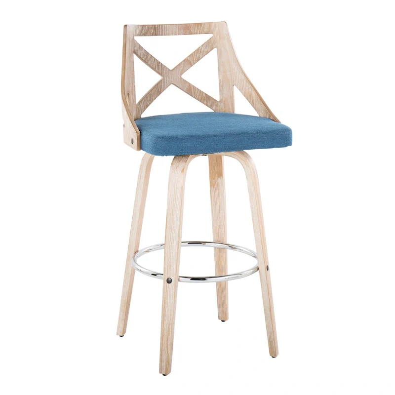 The Gray Barn Charlotte 30 Fixed-Height Bar Stool with Bent Wood Legs (Set of 2)
