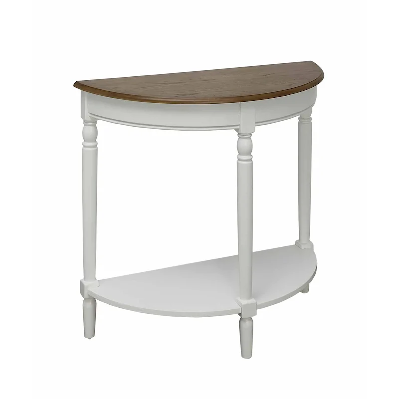 Convenience Concepts French Country Half-Round Entryway Table with Shelf