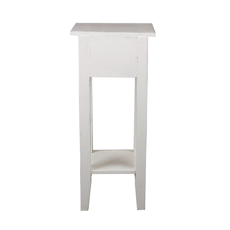 Solid Distressed Narrow Side Table - 25.75 - Washed White