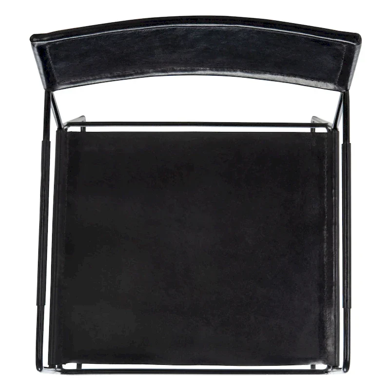 SAFAVIEH Bernardine Leather Dining Chair (Set of 2) - 21.7 W x 19.7 L x 31.9 H - 22Wx20Dx32H