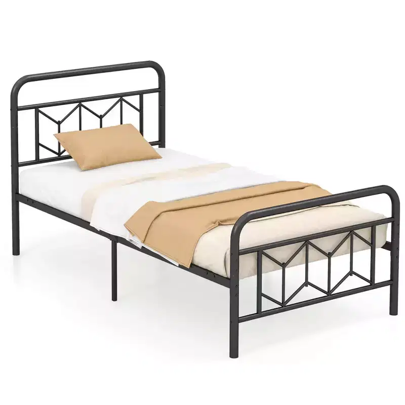 Costway Twin/Full/Queen/King Size Bed Frame Mattress Foundation with Headboard 12.5 Under-bed Storage Black