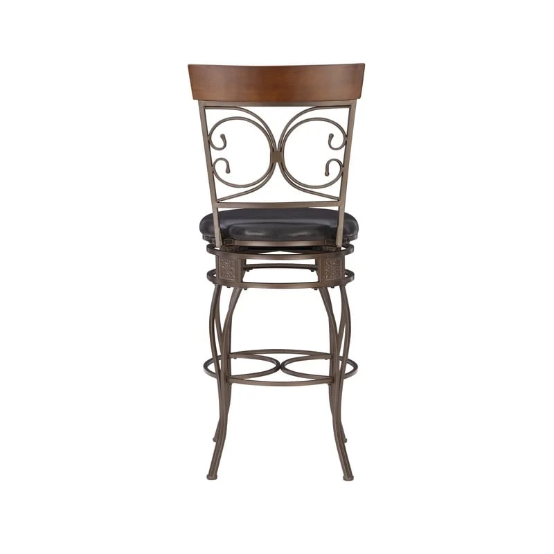 Onyx Big & Tall Metal Scroll Swivel Barstool
