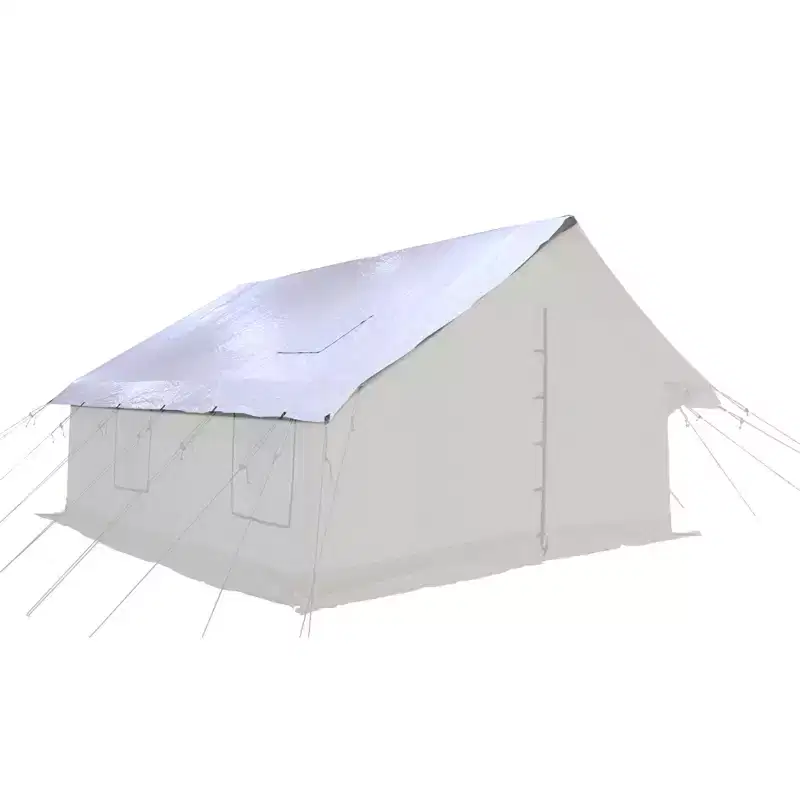 WHITE DUCK Flysheet with Built-In Stove Jack, Waterproof PE Tent Cover for Weather Protection, Compatible with Canvas Tents