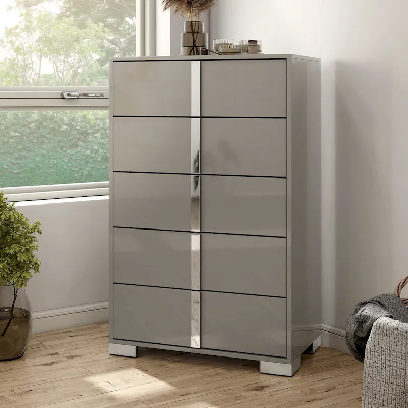 Furniture of America Erina Modern Glossy 5-Drawer Chest