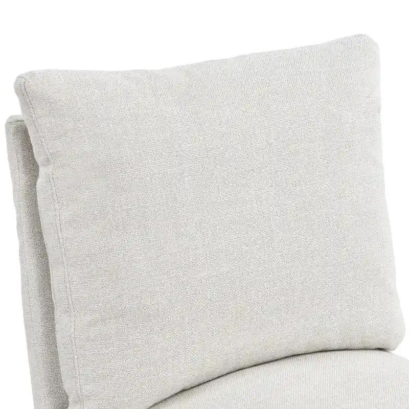 Beige Faux Linen Swivel Rolling Armchair with Casters, 1-Person