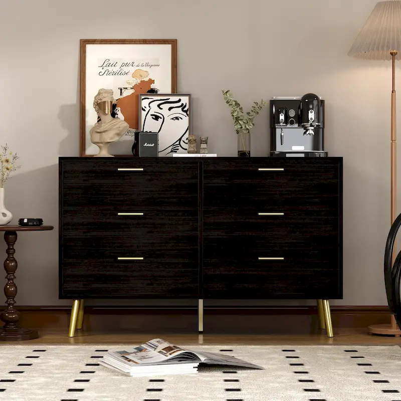 FUFU&GAGA Modern Double 6-Drawer Dresser Chest Of Drawers Cabinet