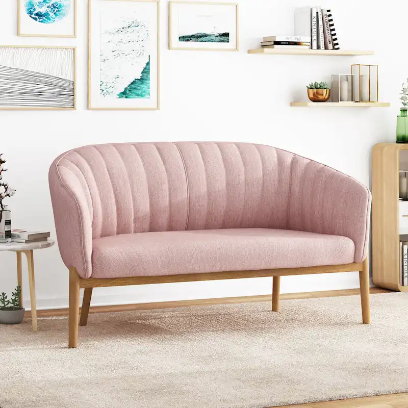 Galena Mid-century Modern Glam Loveseat by Christopher Knight Home