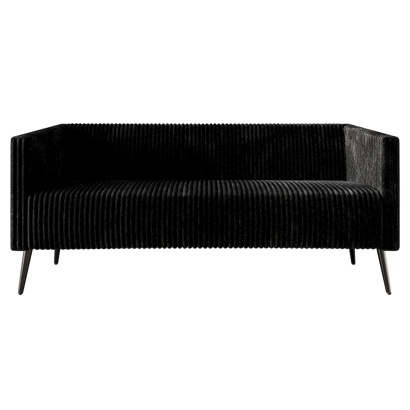 Velvet Upholstered 2.5-Seater Sofa with Metal Legs