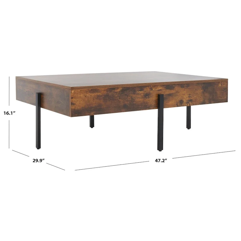 Round Wood Coffee Table - Rustic Accent Table for Living Room