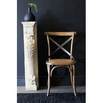 Set of 2 Wood Antique Farmhouse Cross Back Dining Chairs Rattan With X Back Dark Bedroom Restaurants Hotel