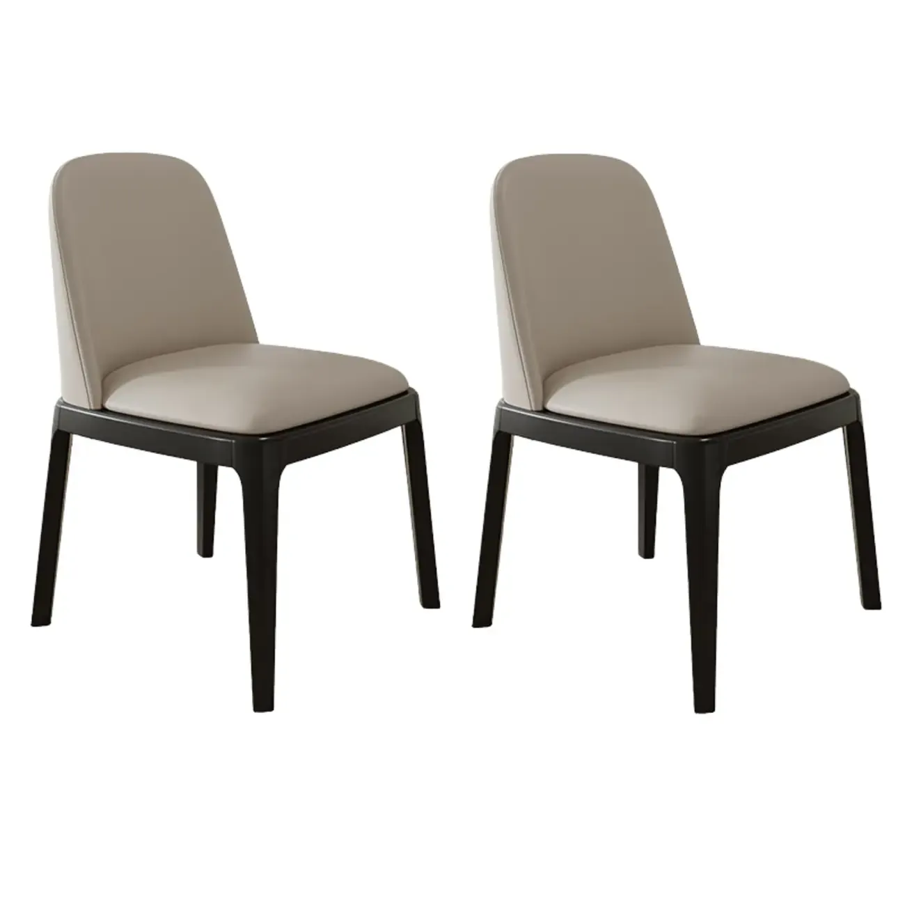 Modern Rubber Wood Upholstered Dining Chair Set of 2