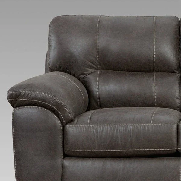 Roundhill Furniture Tirana Contemporary Fabric Pillow-top Arm Sectional Sofa in Sequoia Ash