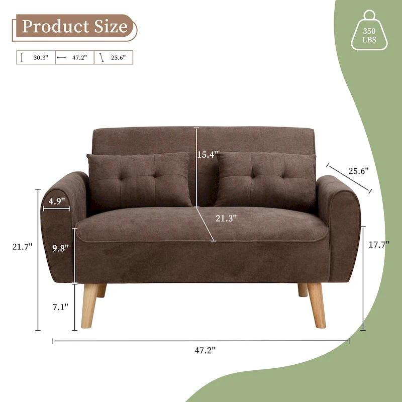 Futzca 47 Modern Loveseat Sofa