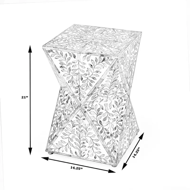 Bone Inlay End Table