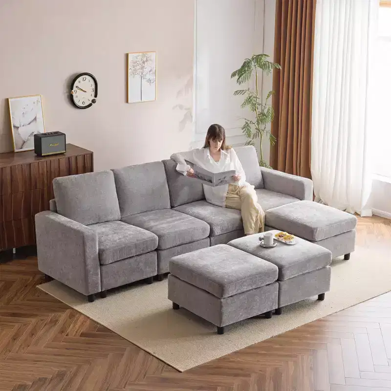 EROMMY 7 - Piece Modular Sectional Couch, Modular Couches and Sofas Sectional with Storage for Living Room
