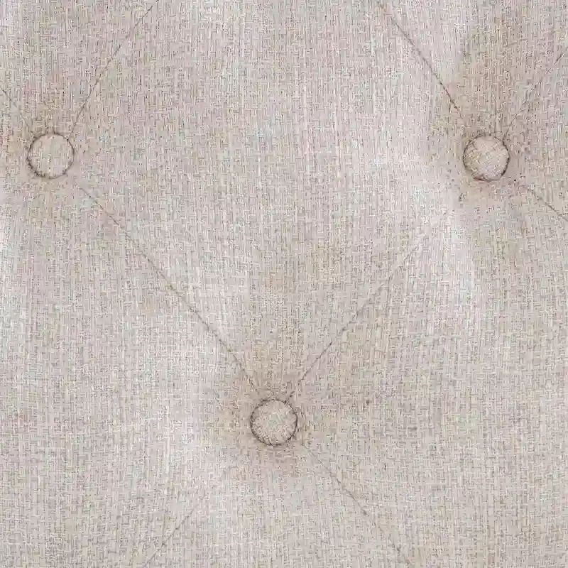 Beige Tufted Sleigh Bed - Rustic Fabric Upholstered Frame