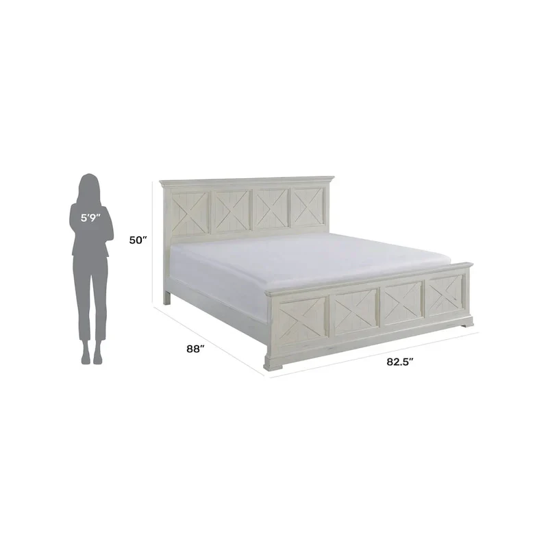 Off-White King Bed Frame