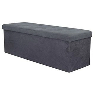 Sorbus Storage Bench Chest - Contemporary Faux Suede (Large, Black)