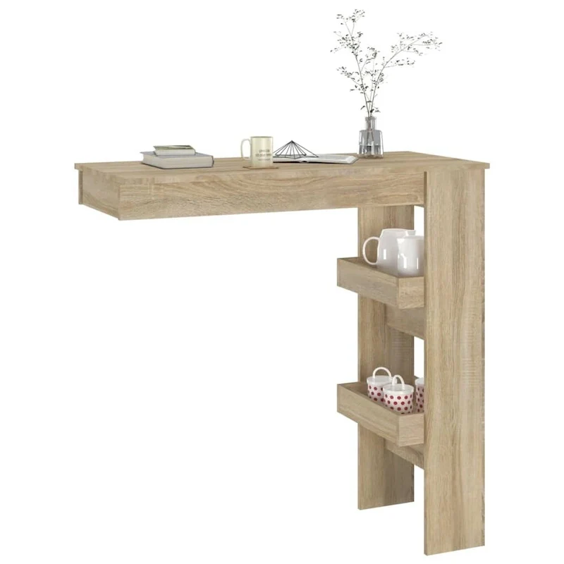 vidaXL Wall Bar Table Kitchen Bar Dining Table Computer Desk Engineered Wood - 40.2 x 17.7 x 40.7