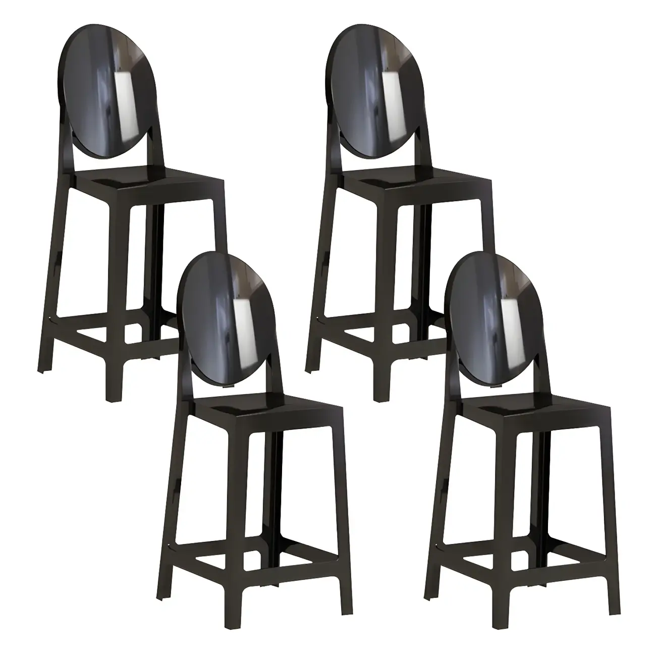 Modern Acrylic Smooth Elegant Circular Backrest Bar Stool