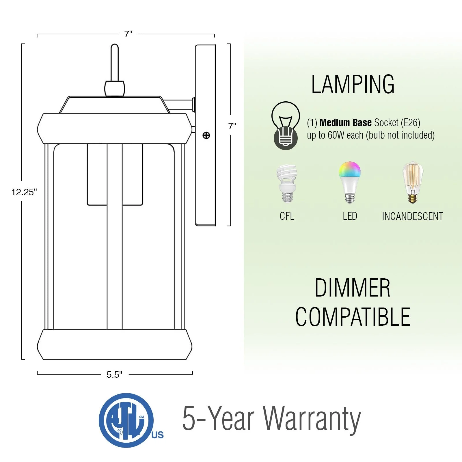 Dorsey 12 Rustic Traditional Outdoor Weather Resistant Wall Sconce