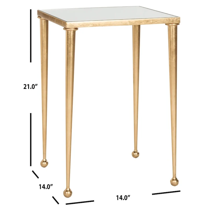 SAFAVIEH Jetty Antique Gold Leaf End Table - 14 x 14 x 21 - 14Wx14Dx21H