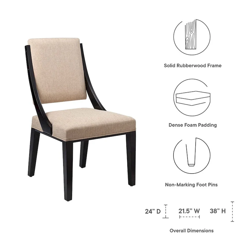 Fabric Upholstered Dining Chairs – Set of Two