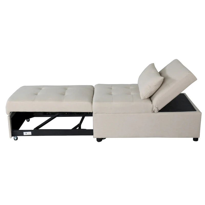 Multi-Functional Folding Ottoman Sofa Bed with Converts to Lounge Chair and Single Bed (264lb Capacity)