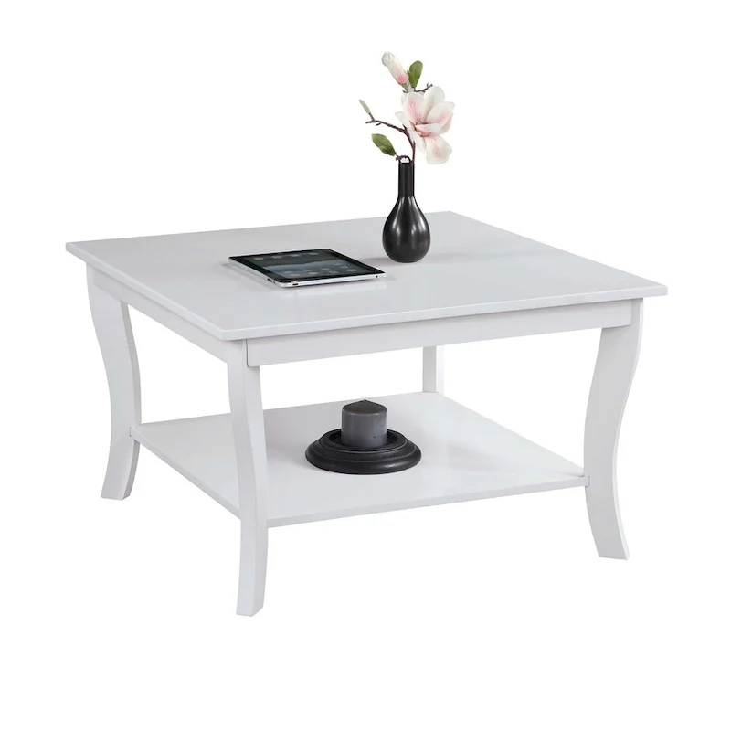 Square Coffee Table with Bottom Shelf