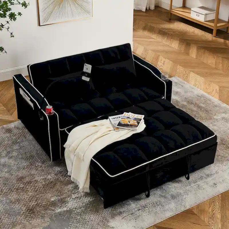 55.51 inch versatile foldable sofa bed in 3 lengths
