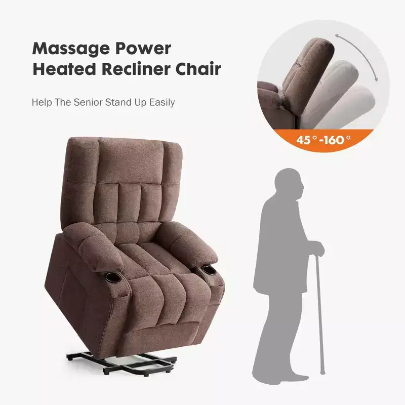 Living Room Rotating Lounge Chair, High Cushioned with Oversized Foot Pedals