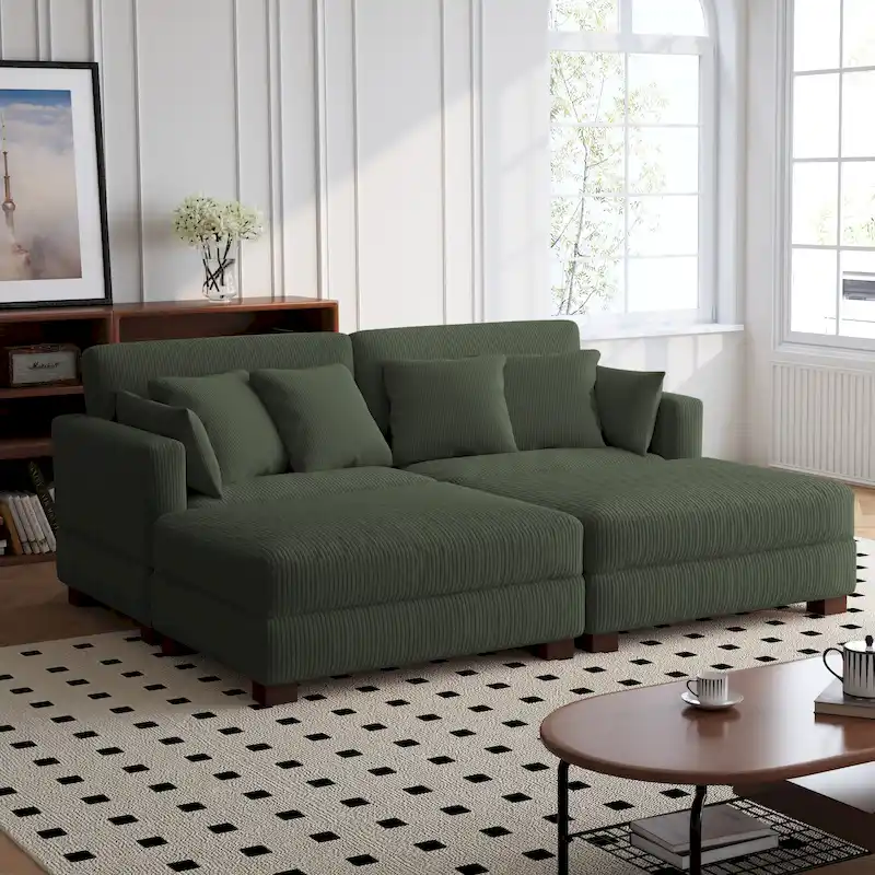 88 Convertible Larger Couch Modular Sectional Sofa Set