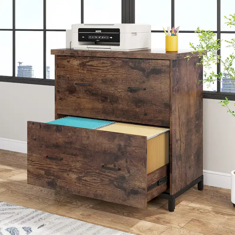 2 Drawer Lateral File Cabinet Printer Stand with Stroage