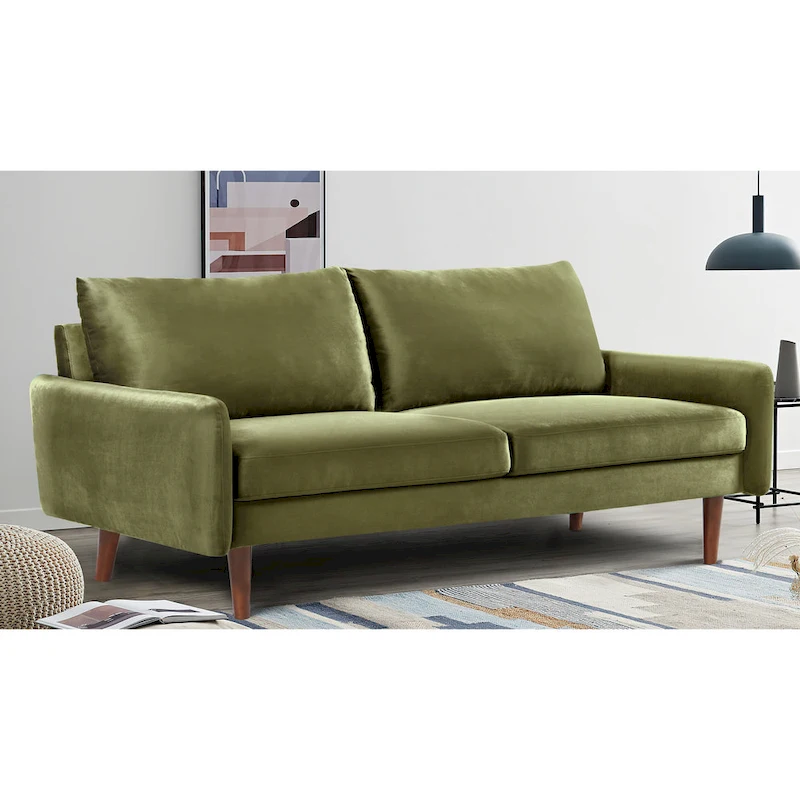 US Pride Furnitirue 70W Tapered-Leg Velvet Sofa
