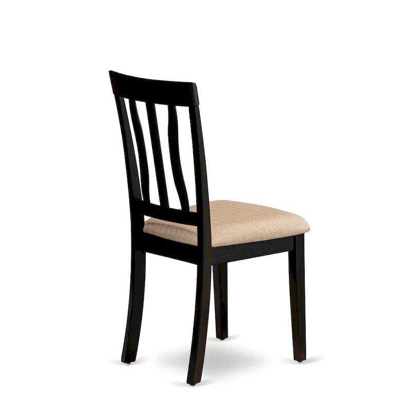 East West Furniture 9 Piece Kitchen Table Set- a Dining Table and 8 Dining Room Chairs, Black & Cherry (Seat Options)