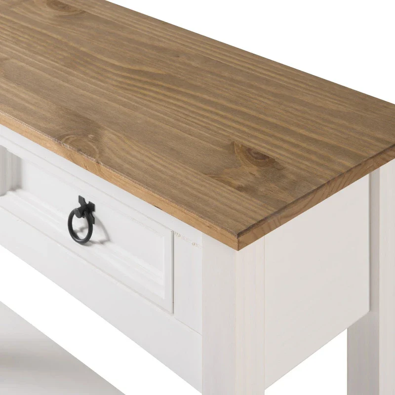 Wood Hall Table Console with 2 Drawers