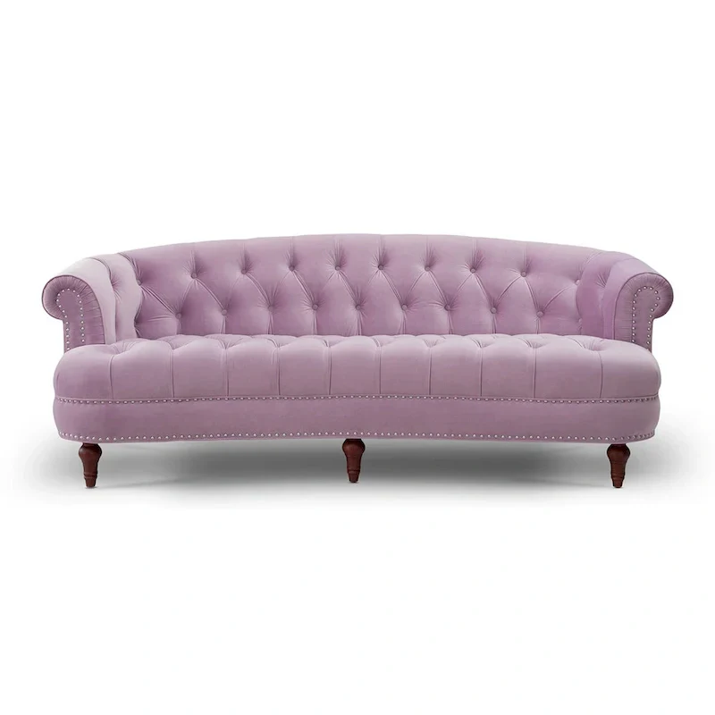 La Rosa 84 Mid-Century Modern Velvet Upholstered Chesterfield Tufted Sofa