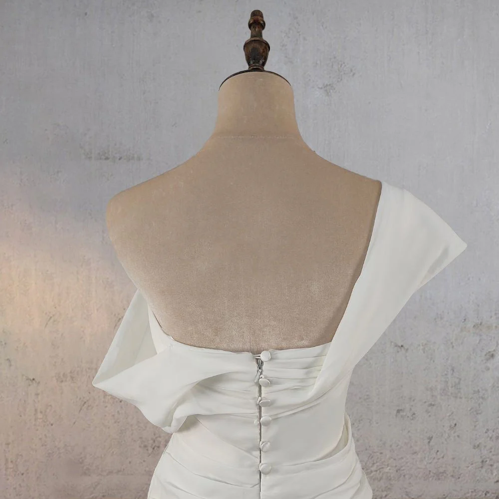 Mermaid Ruched Off-Shoulder Beauty Wedding Dress with Train