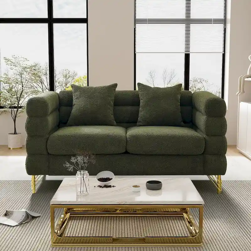 Teddy Fabric Modern Sectional Sofa L-Shape/2/3/4 Seater