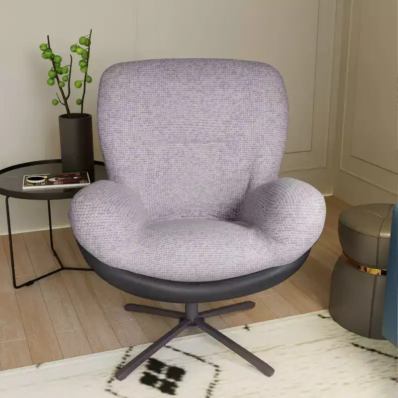 Christopher Knight Home Alger Modern Chenille and Faux Leather Upholstered Swivel Chair