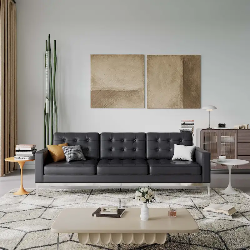 Mid-Century Modern Tufted Sofa