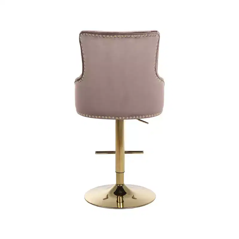 Meridian Furniture,Claude Pink Velvet Adjustable Stool