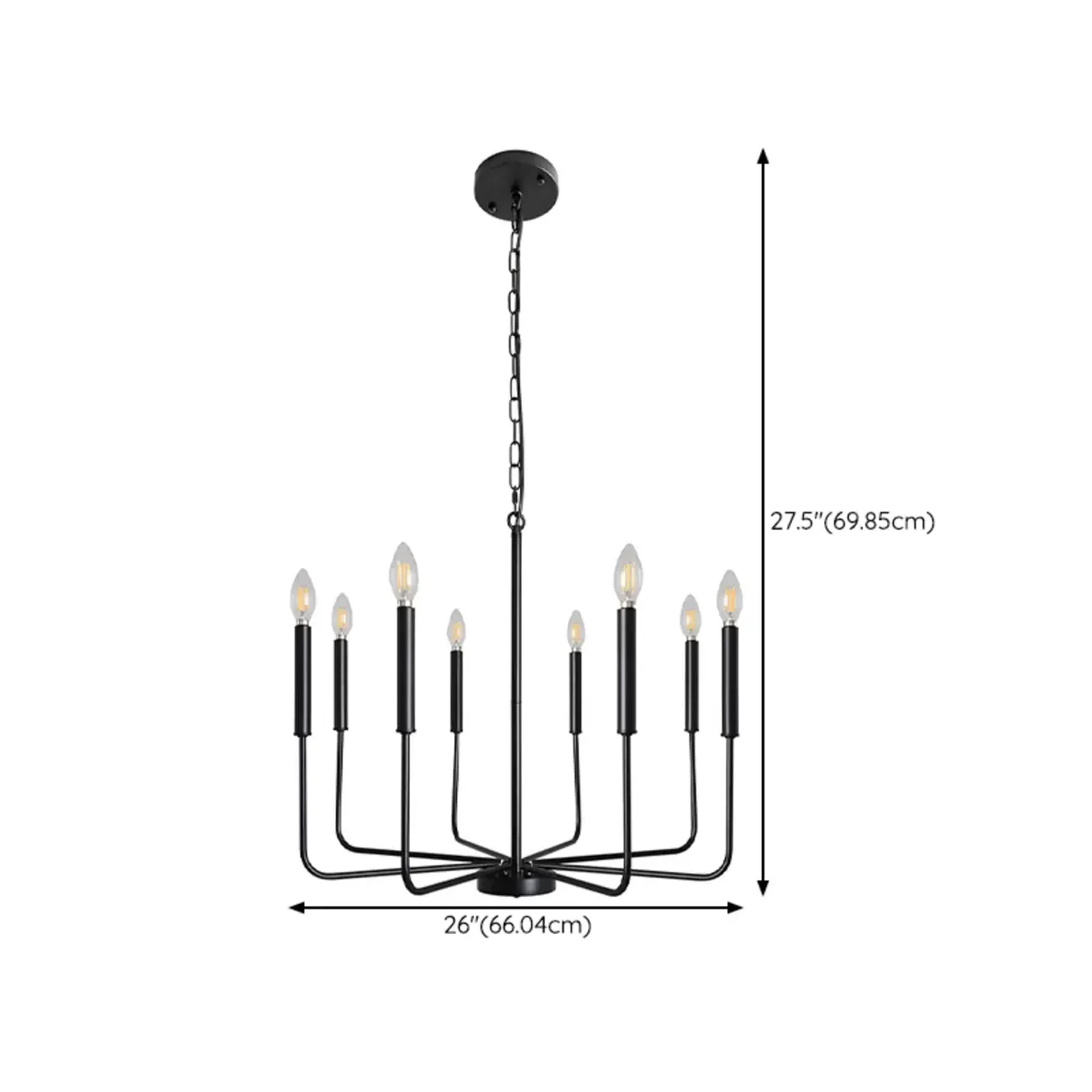 Industrial Black Chandeliers at Home with Adaptable Height