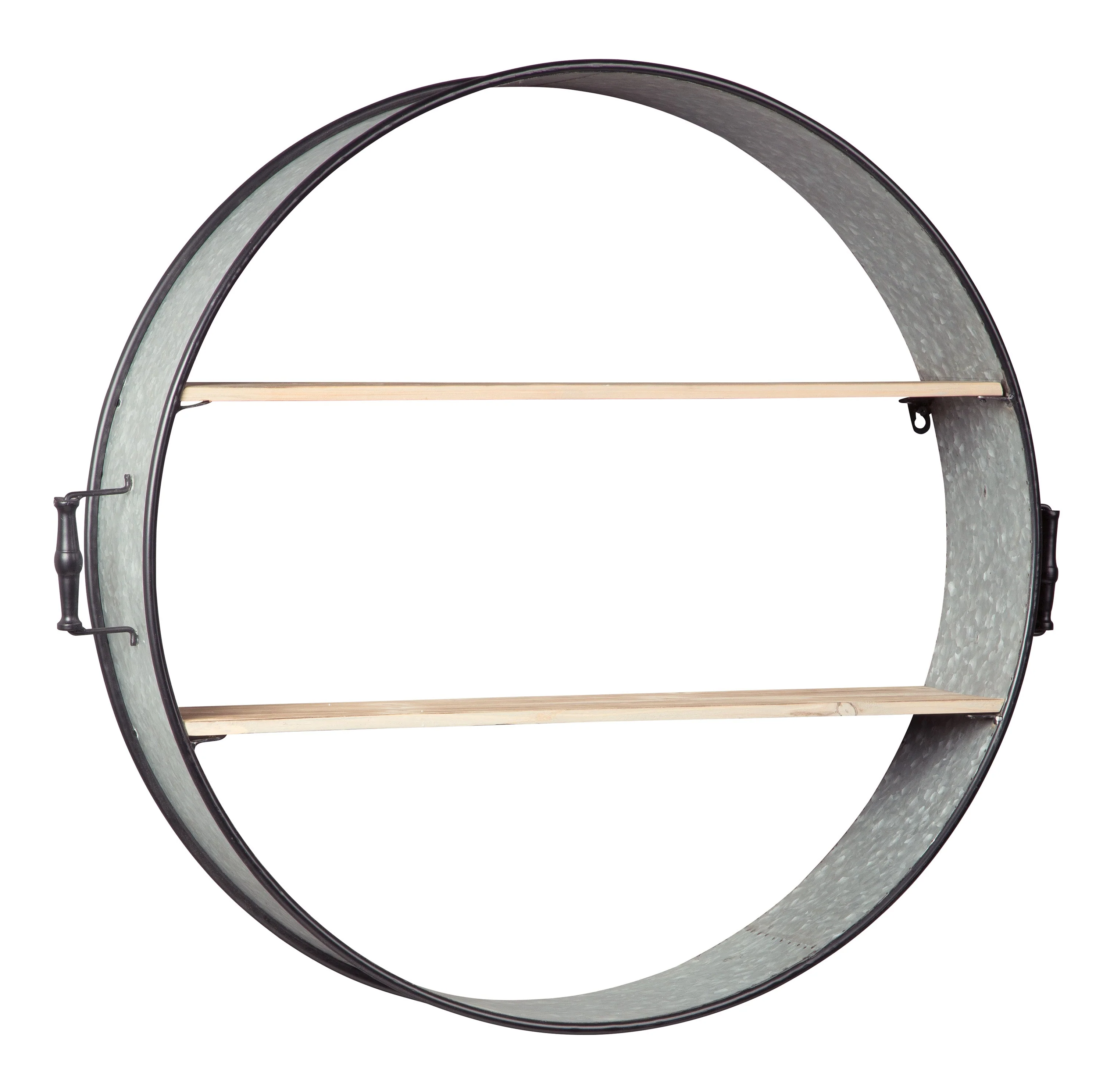 Galvanized Barrel Design Wall Shelf