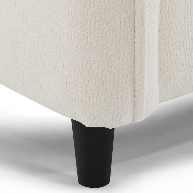 110 Modern L-Shaped Convertible 5-Seat Sectional Sofa with Removable Ottoman and 5 Cushions, Plush Chenille Fabric